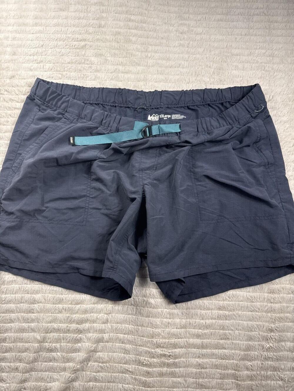 REI Co-op Men 40x9”‎ XXL Outdoor Hiking Trail Shorts Blue Lightweight Belted EUC